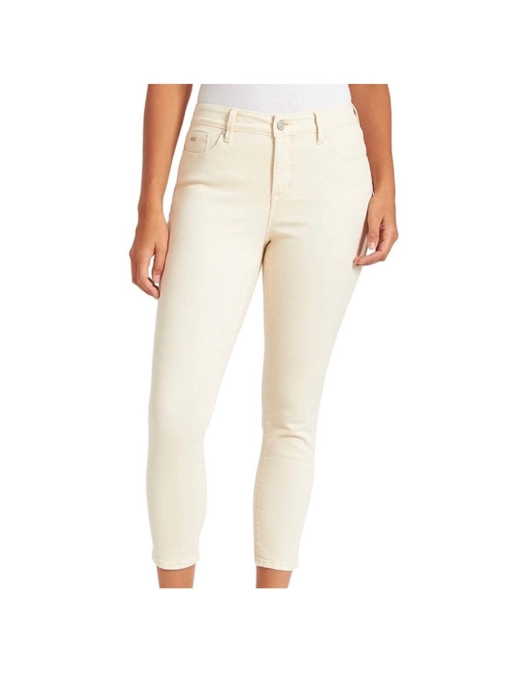 Nine West Gramercy Skinny Crop Jeans Off White Size 10